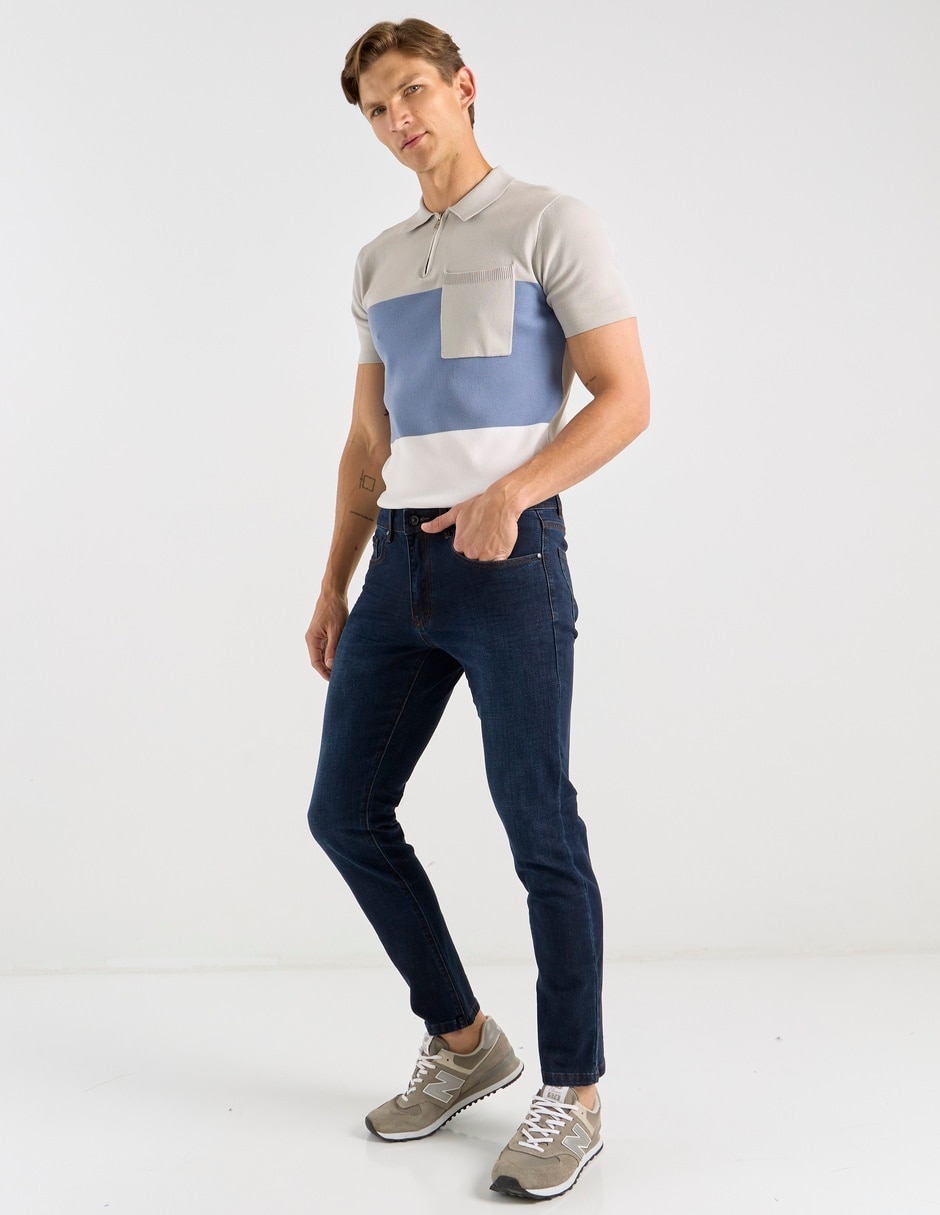 Jeans slim lavado medio para hombre 8