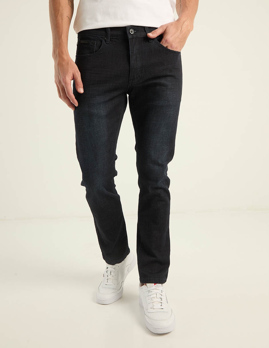 Jeans slim lavado obscuro para hombre