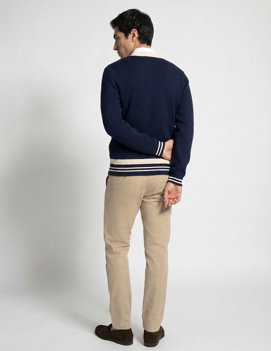 Suéter cuello v para hombre 2