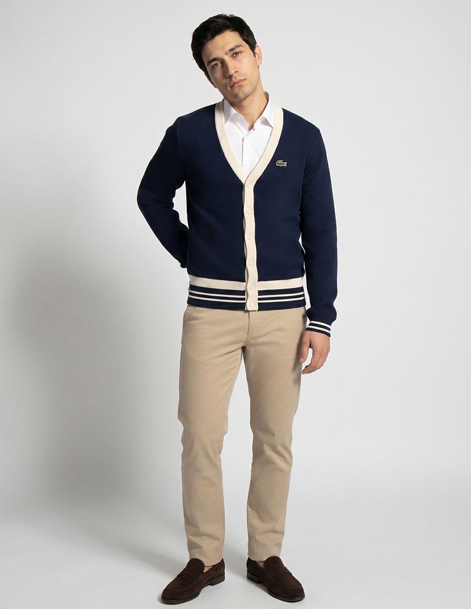 Suéter cuello v para hombre 4