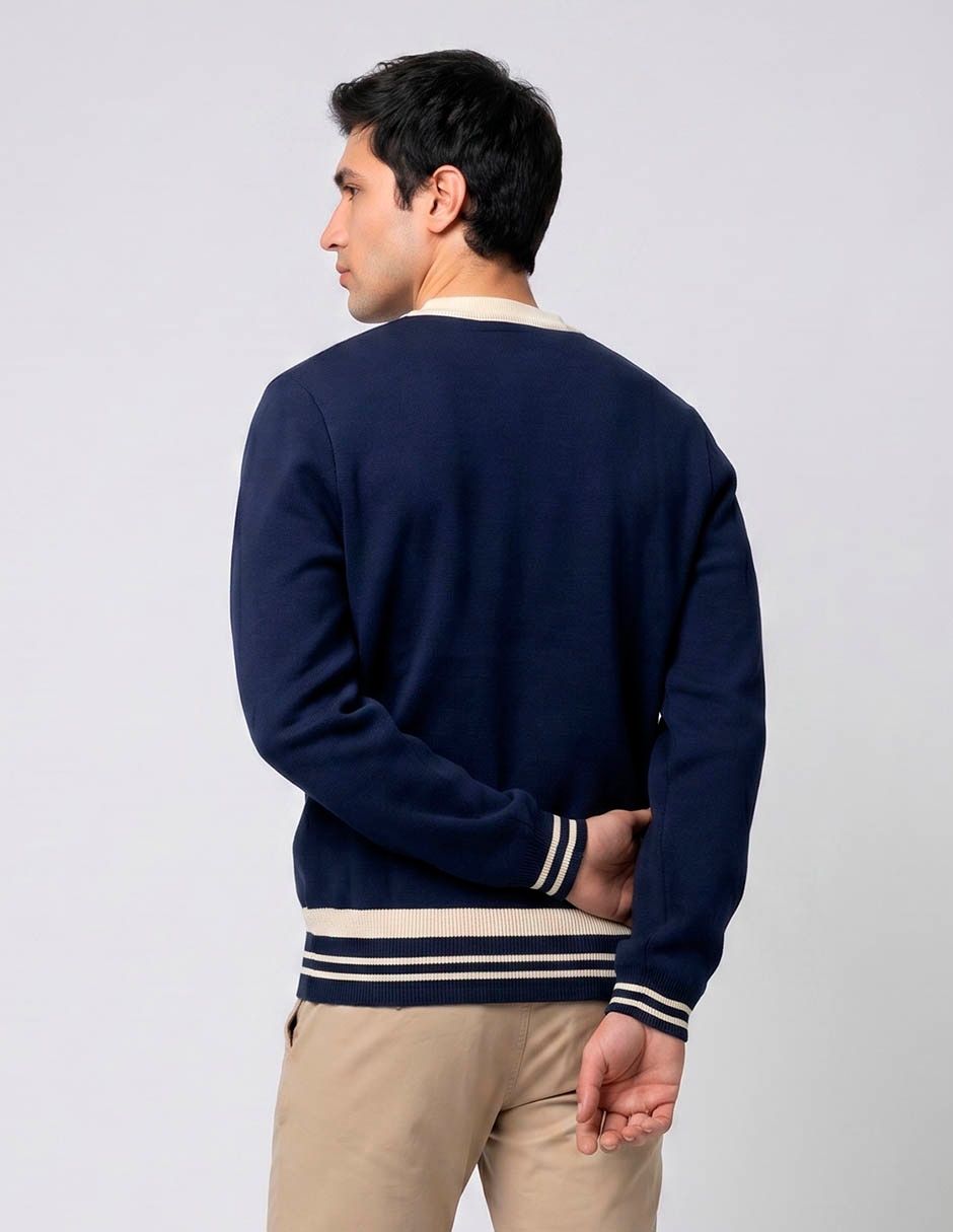 Suéter cuello v para hombre 6