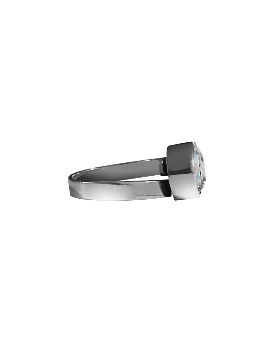 Anillo circular P 925 de plata zirconia brillante