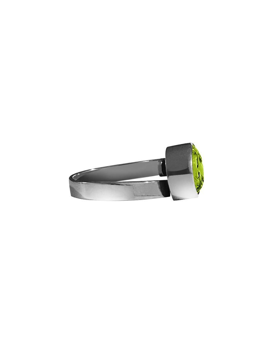 Anillo circular P 925 de plata zirconia brillante