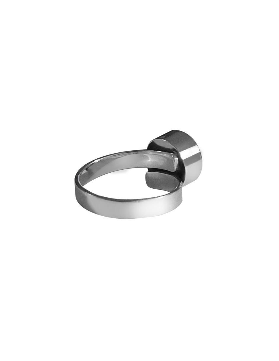 Anillo circular P 925 de plata zirconia brillante