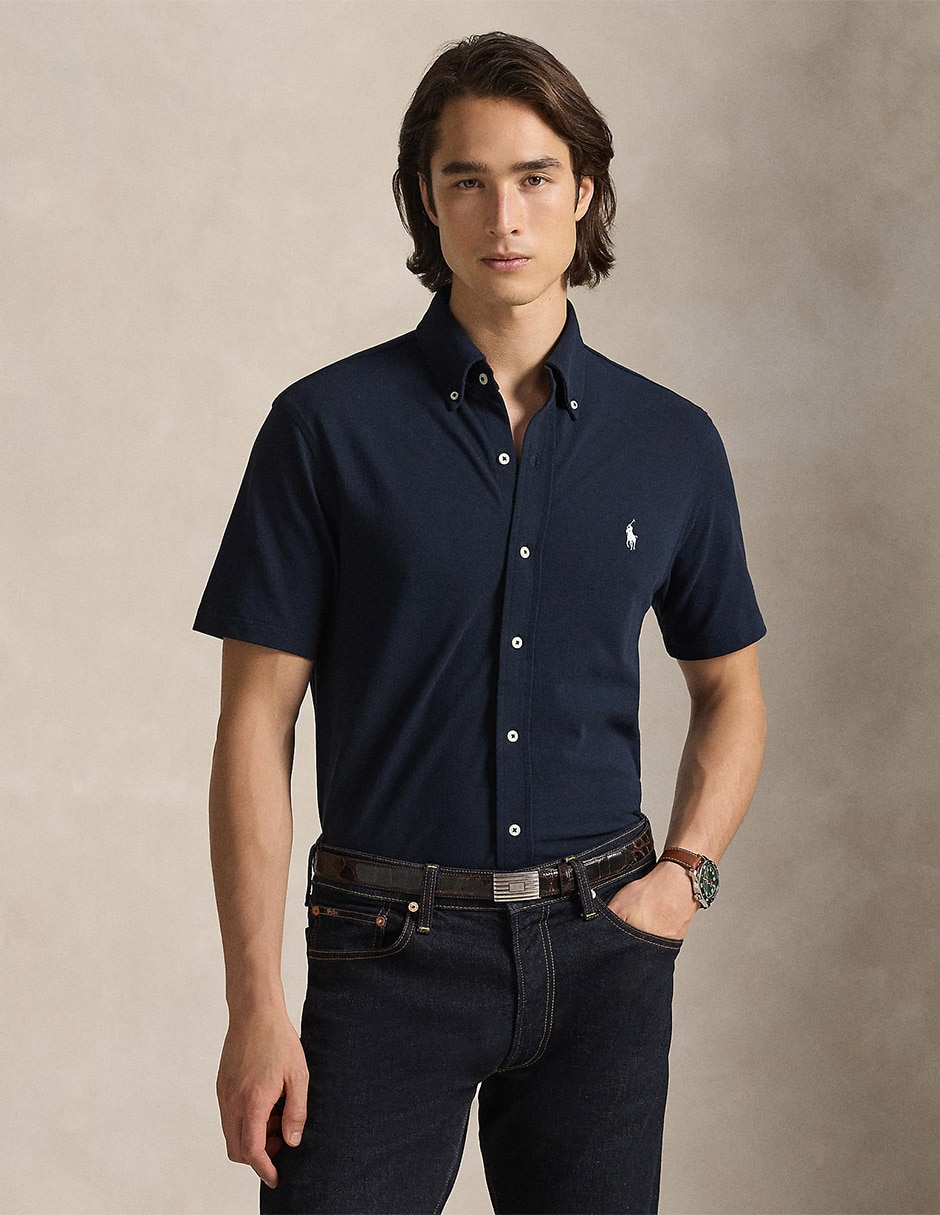 Camisa business casual de algodón manga corta para hombre Camisa business casual de algodón manga corta para hombre