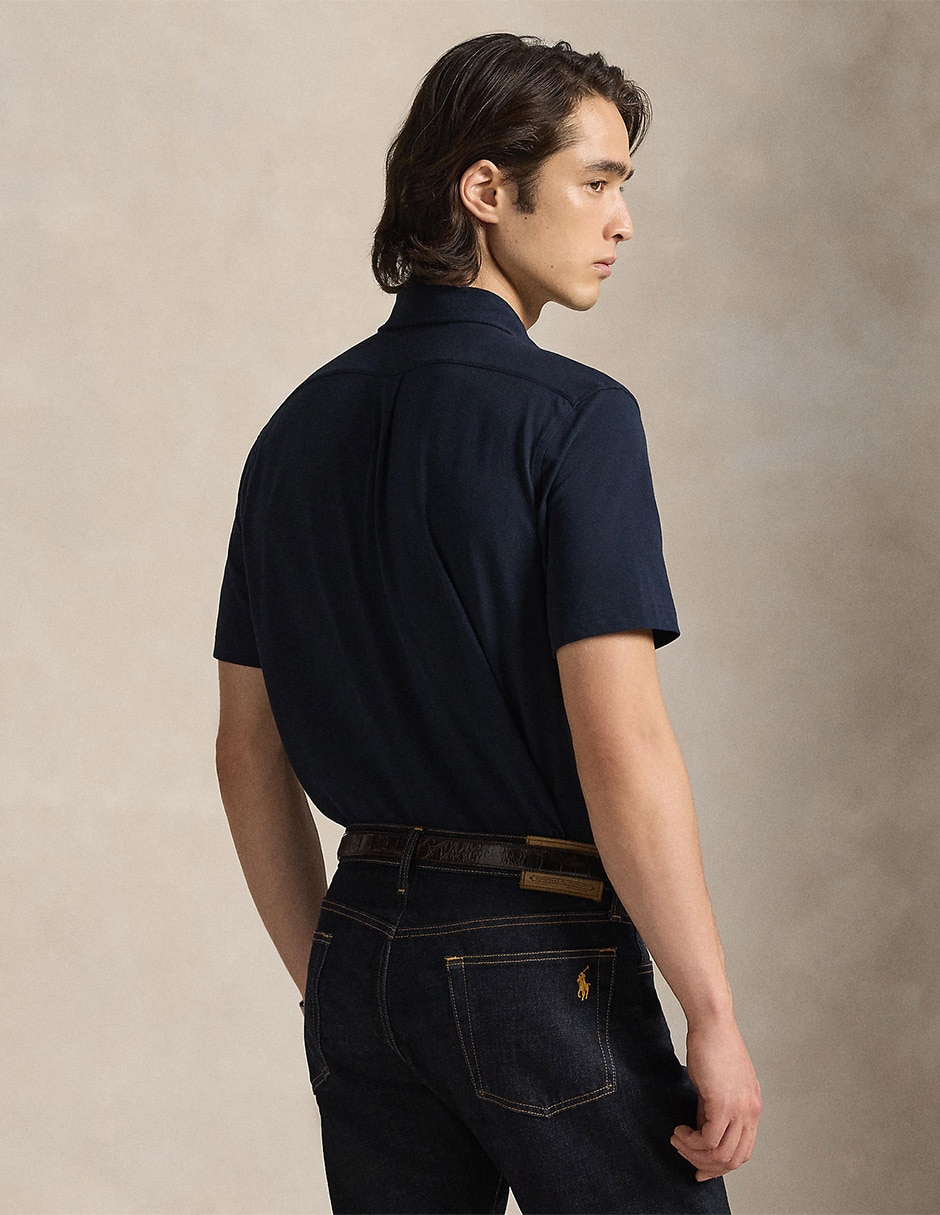 Camisa business casual Polo Ralph Lauren de algodón manga corta para hombre