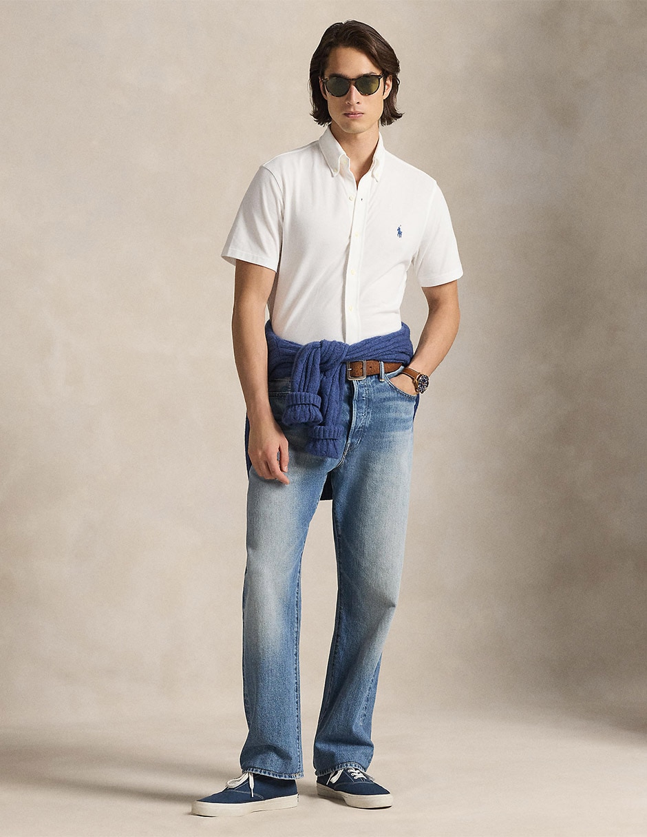 Camisa casual Polo Ralph Lauren de algodón manga corta para hombre
