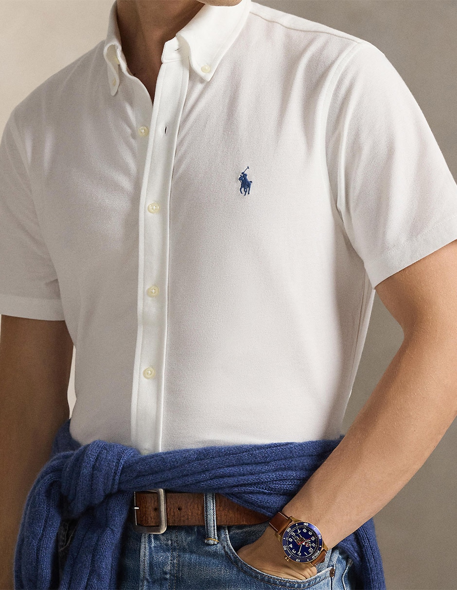 Camisa casual Polo Ralph Lauren de algodón manga corta para hombre