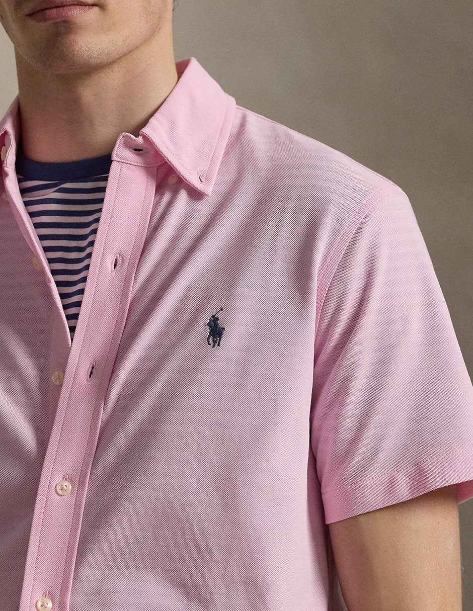 Sobrecamisa casual de algodón manga corta para hombre