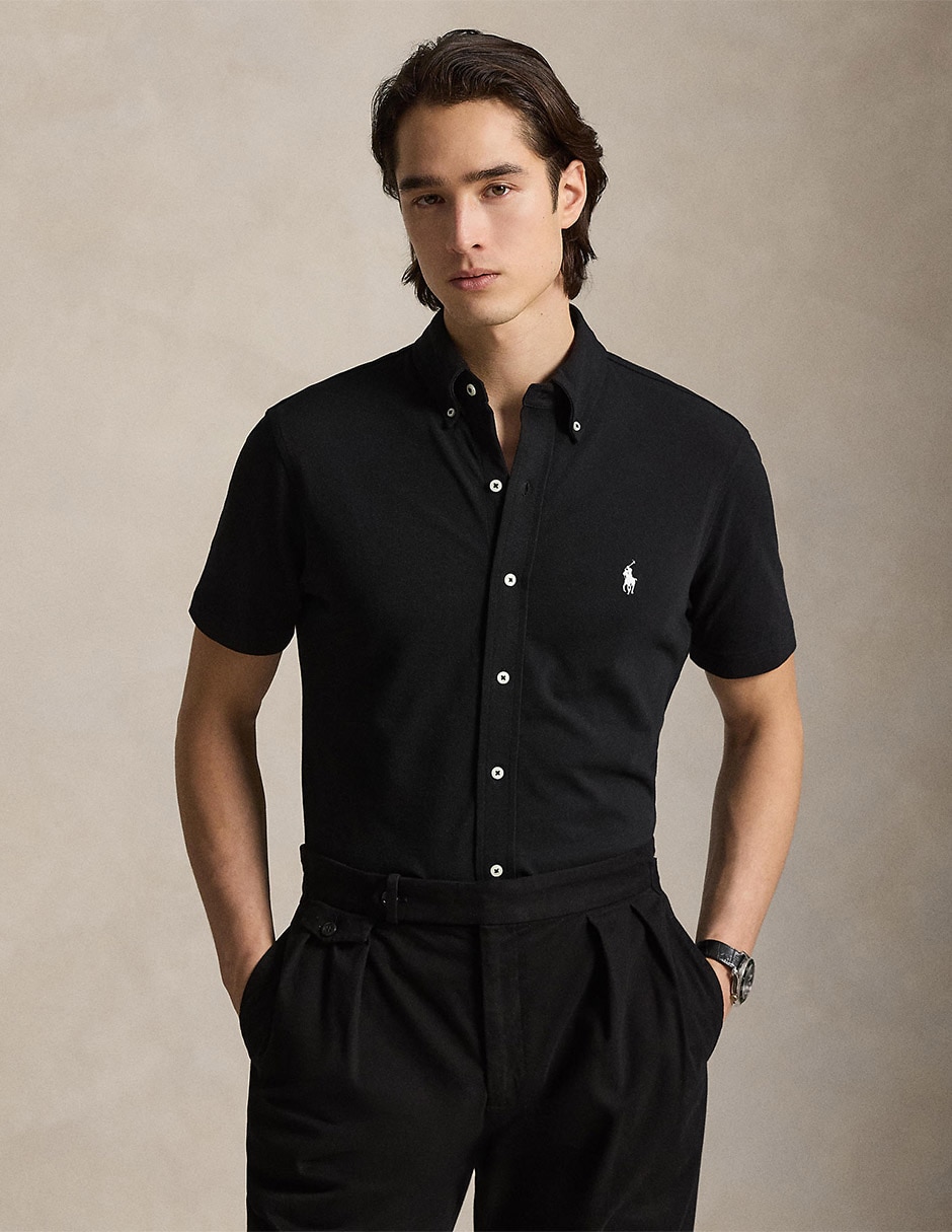 Camisa casual de algodón manga corta para hombre
