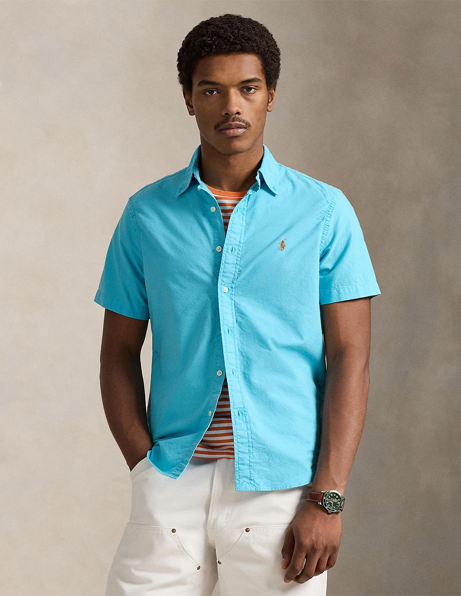 Camisa casual Polo Ralph Lauren de algodón manga corta para hombre
