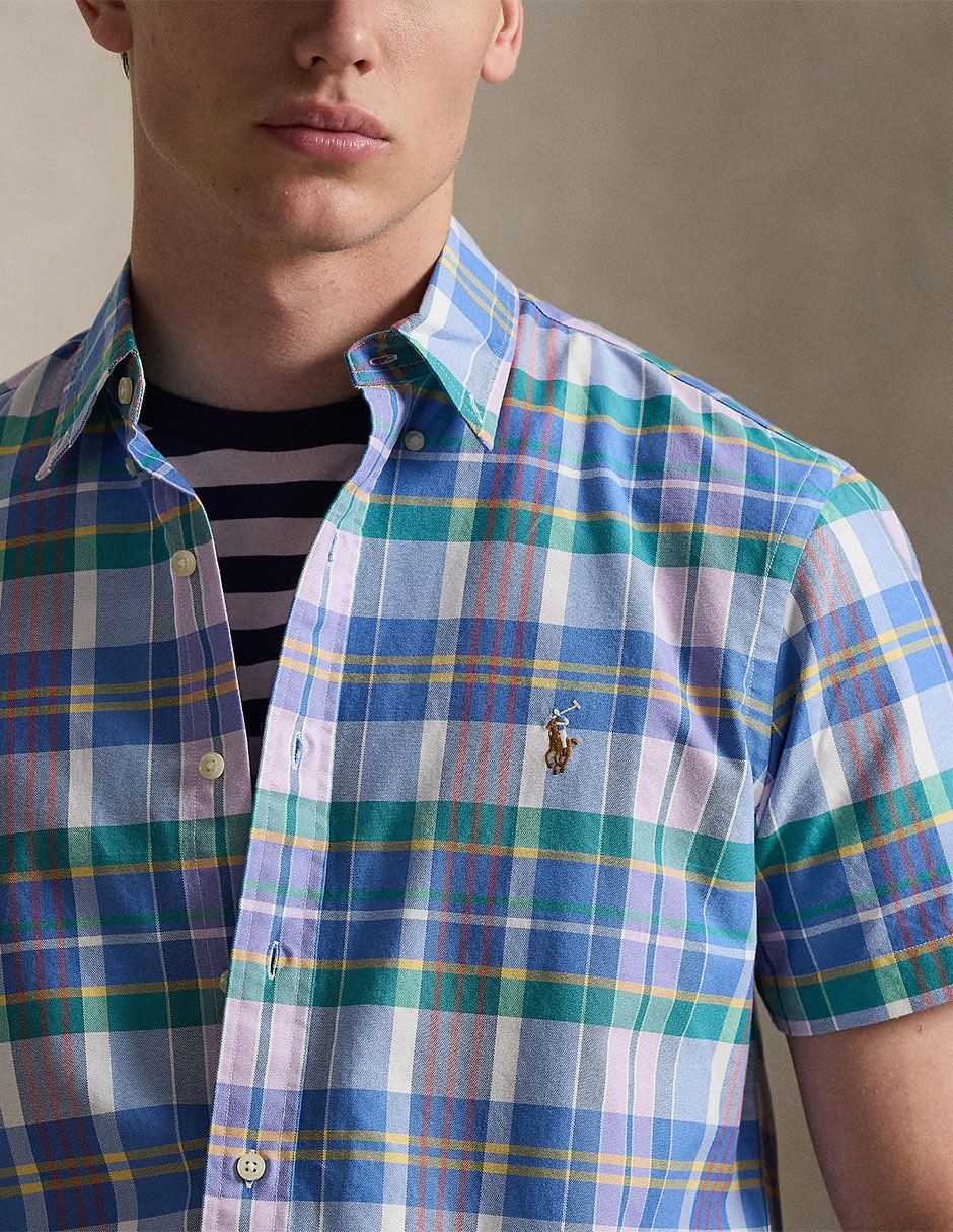 Camisa casual Polo Ralph Lauren de algodón manga corta para hombre