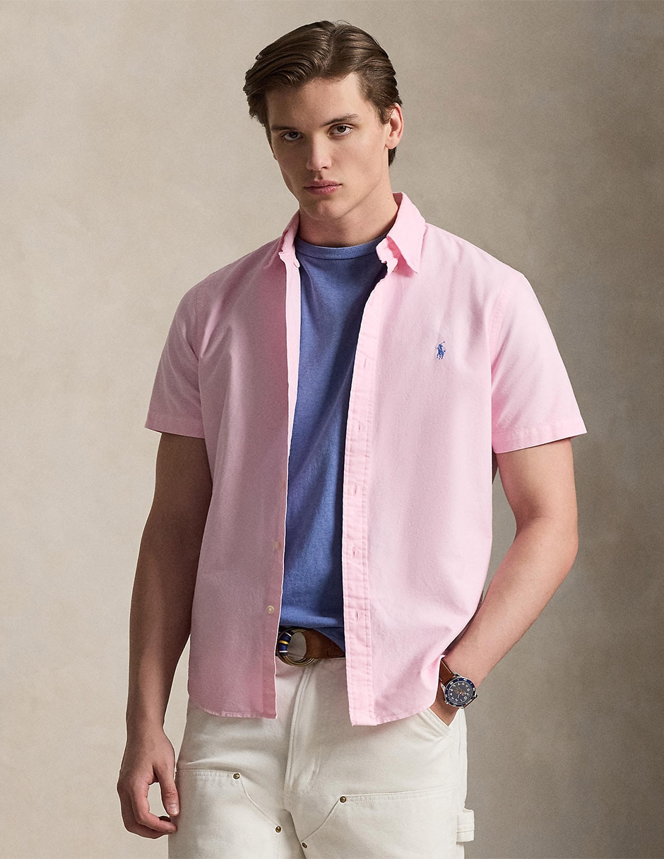 Camisa casual Polo Rl de algodón manga corta para hombre