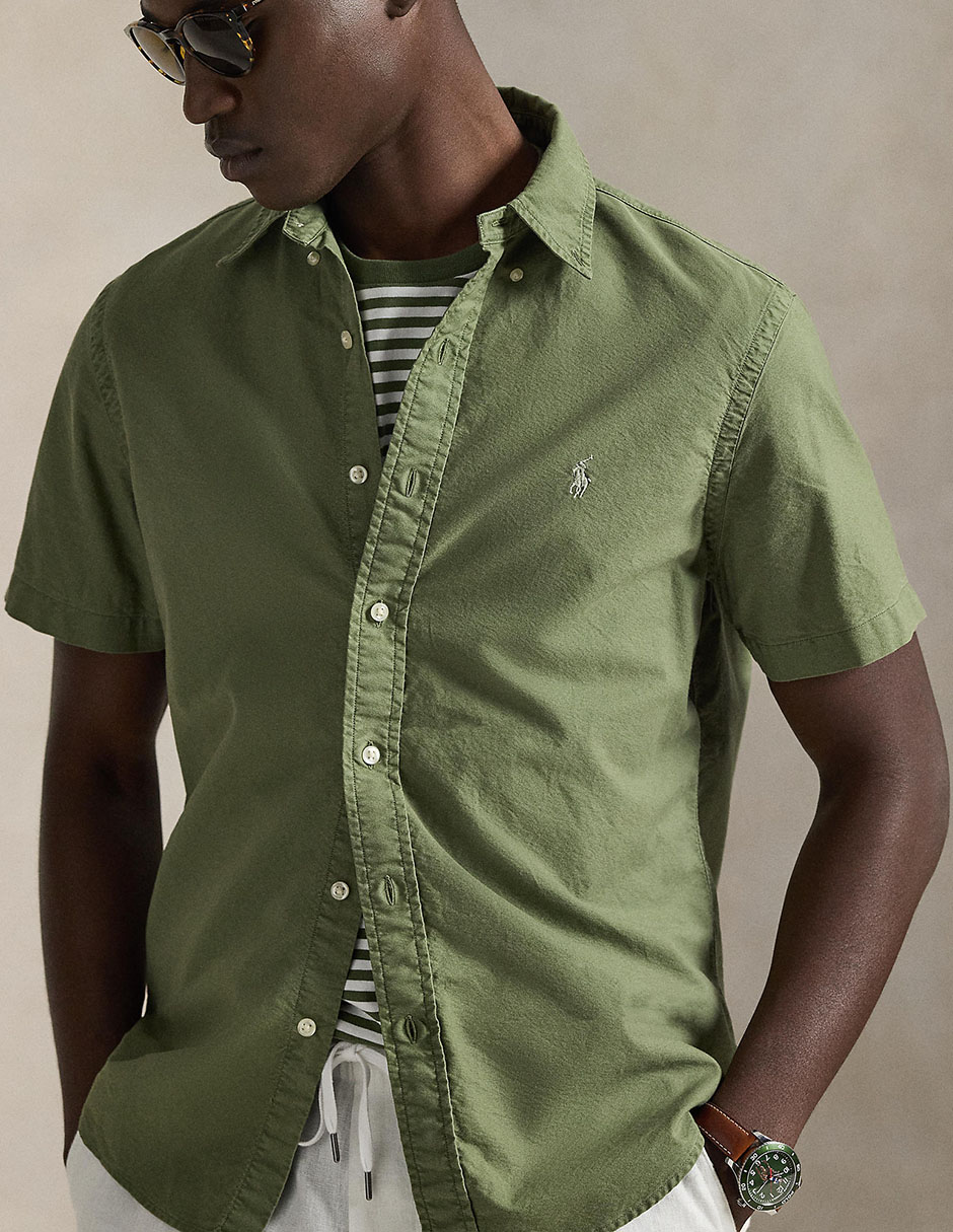 Camisa casual Polo Ralph Lauren de algodón manga corta para hombre