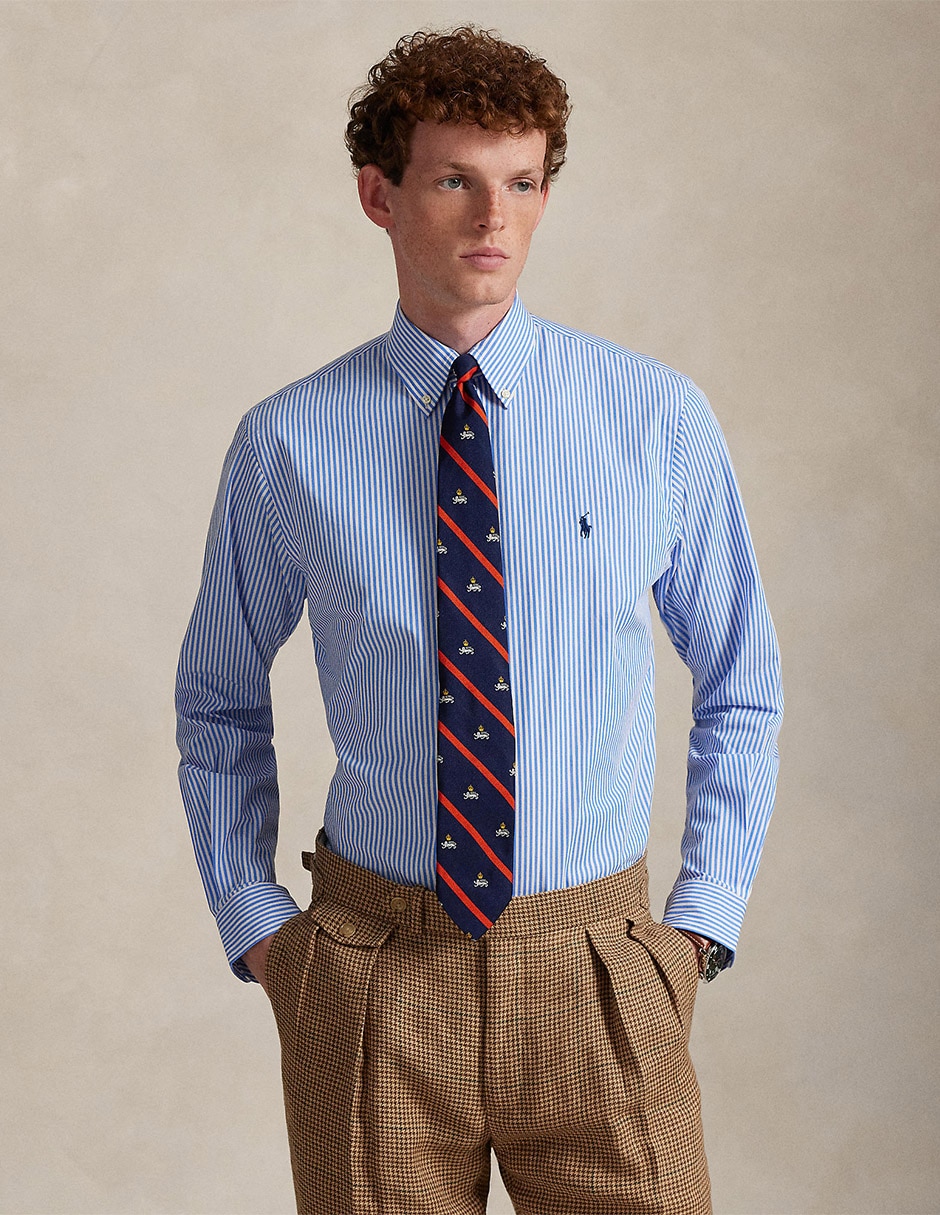 Camisa business casual de algodón manga larga para hombre