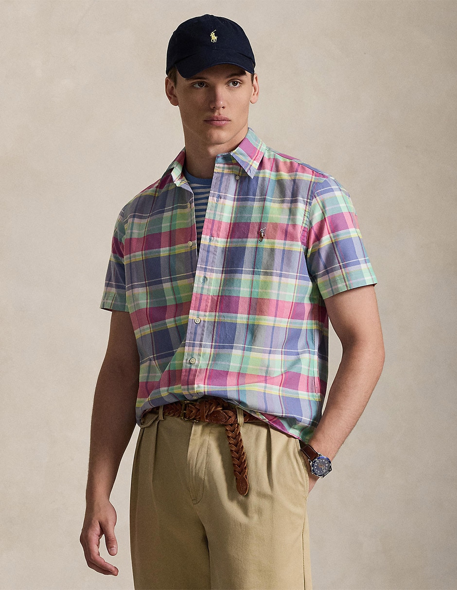 Camisa casual Polo Rl de algodón manga corta para hombre Camisa casual Polo Rl de algodón manga corta para hombre