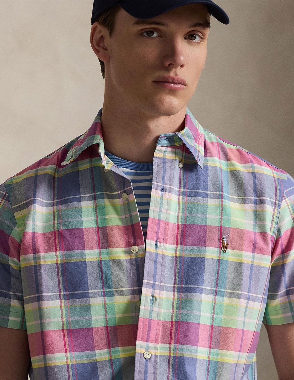 Camisa casual Polo Rl de algodón manga corta para hombre 4