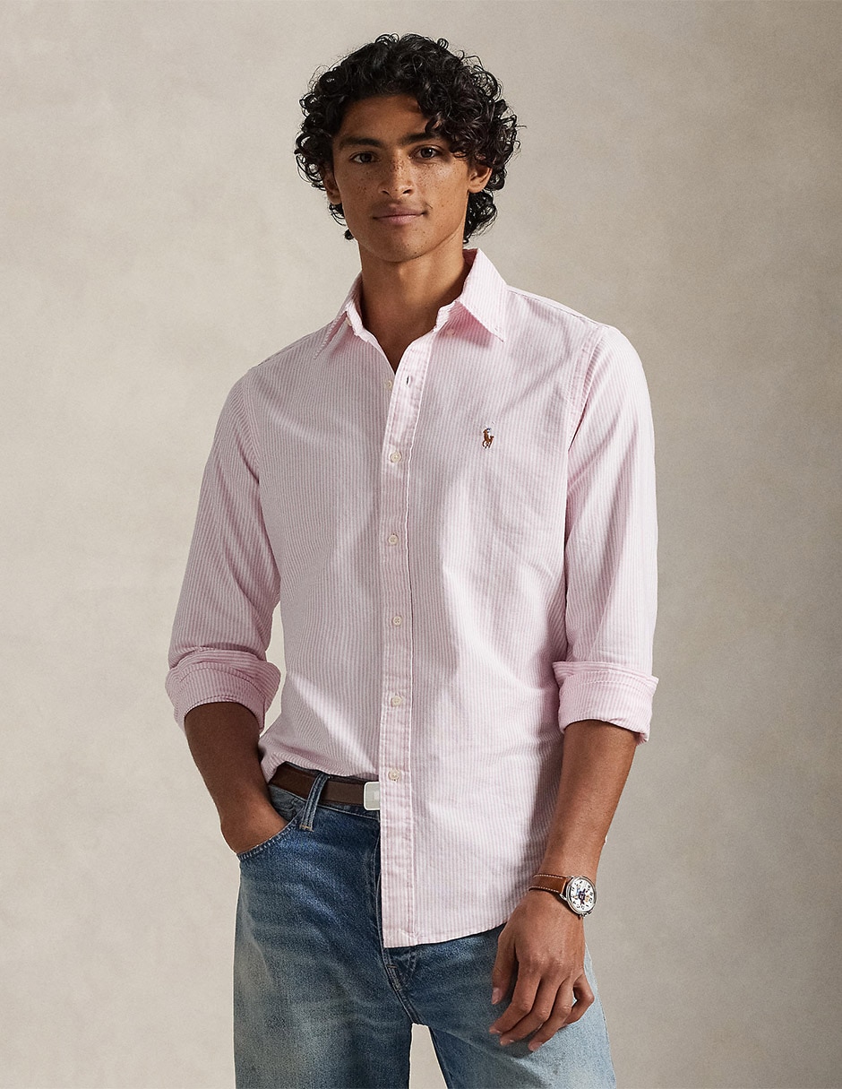 Camisa business casual de algodón manga larga para hombre