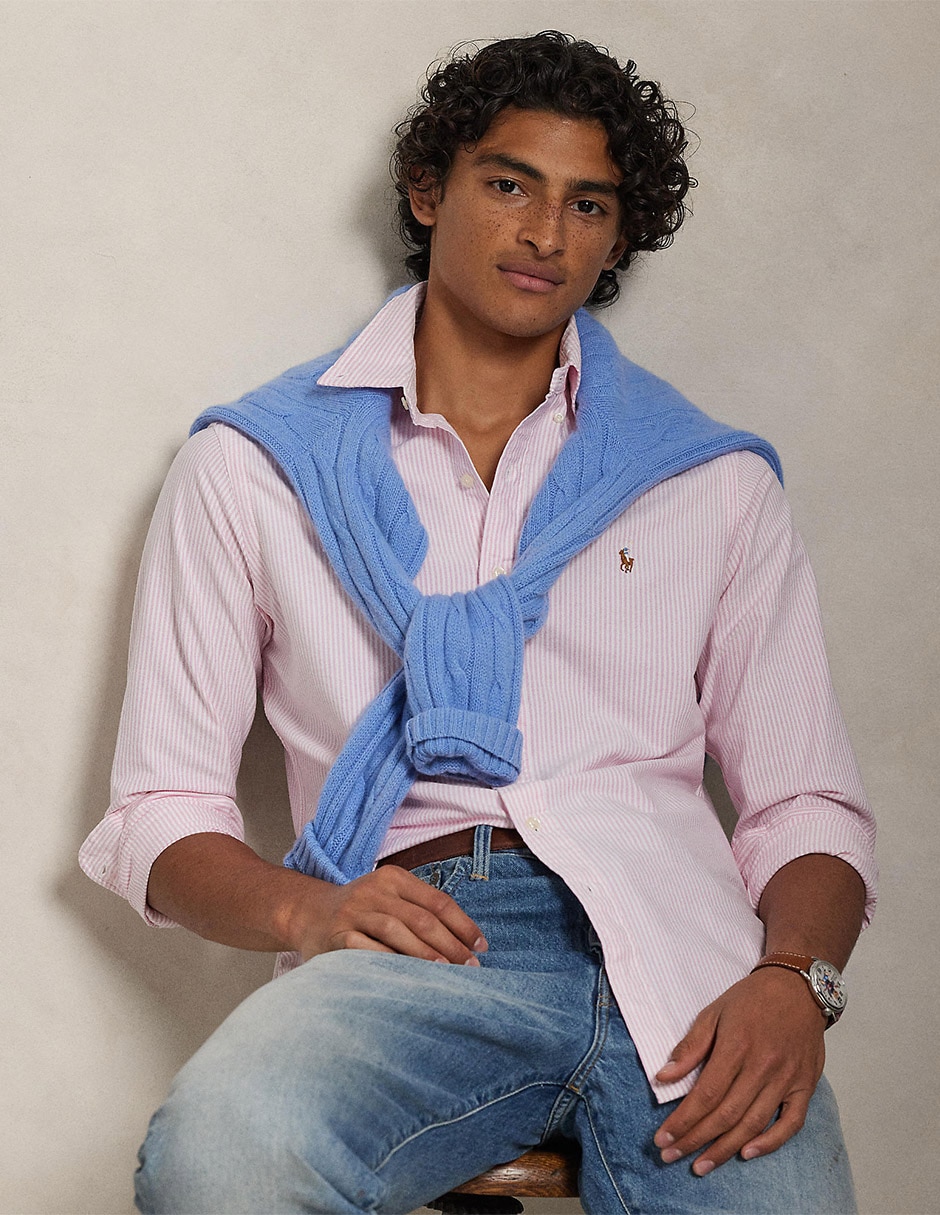 Camisa business casual Polo Ralph Lauren de algodón manga larga para hombre