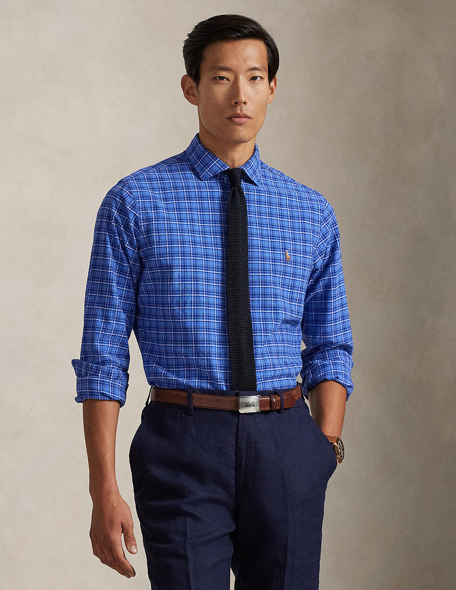 Camisa business casual Polo Rl de algodón manga larga para hombre Camisa business casual Polo Rl de algodón manga larga para hombre