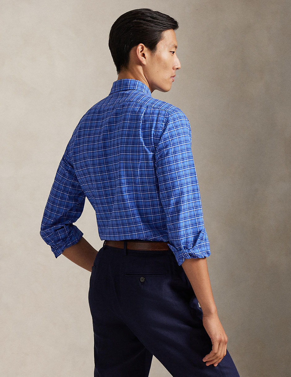 Camisa business casual Polo Rl de algodón manga larga para hombre 2