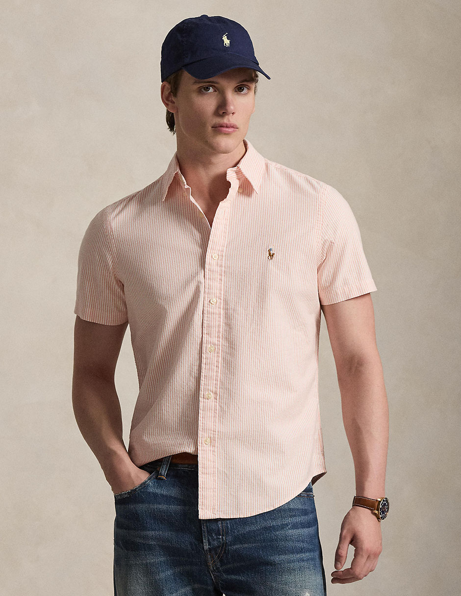 Camisa business casual Polo Rl de algodón manga corta para hombre