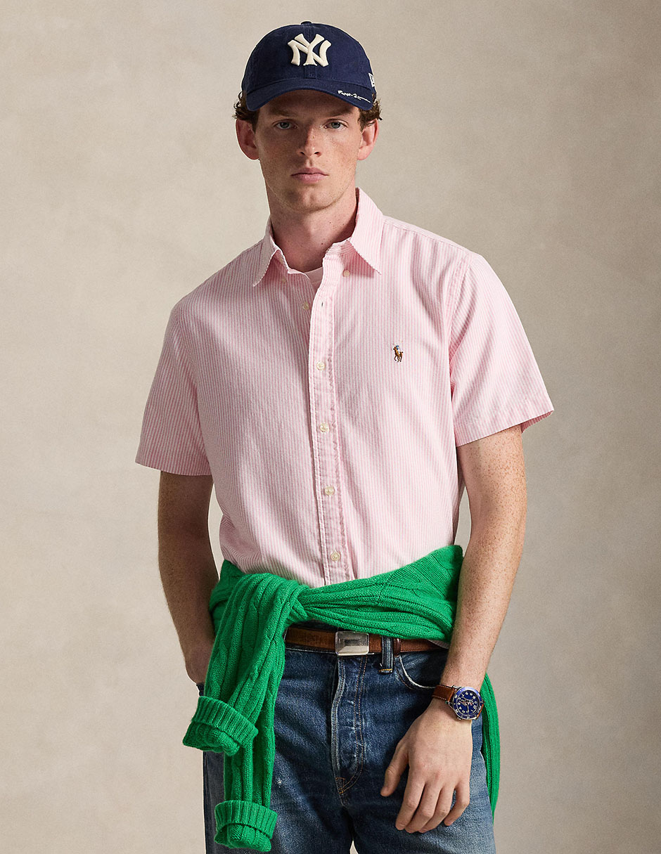 Camisa business casual Polo Rl de algodón manga corta para hombre