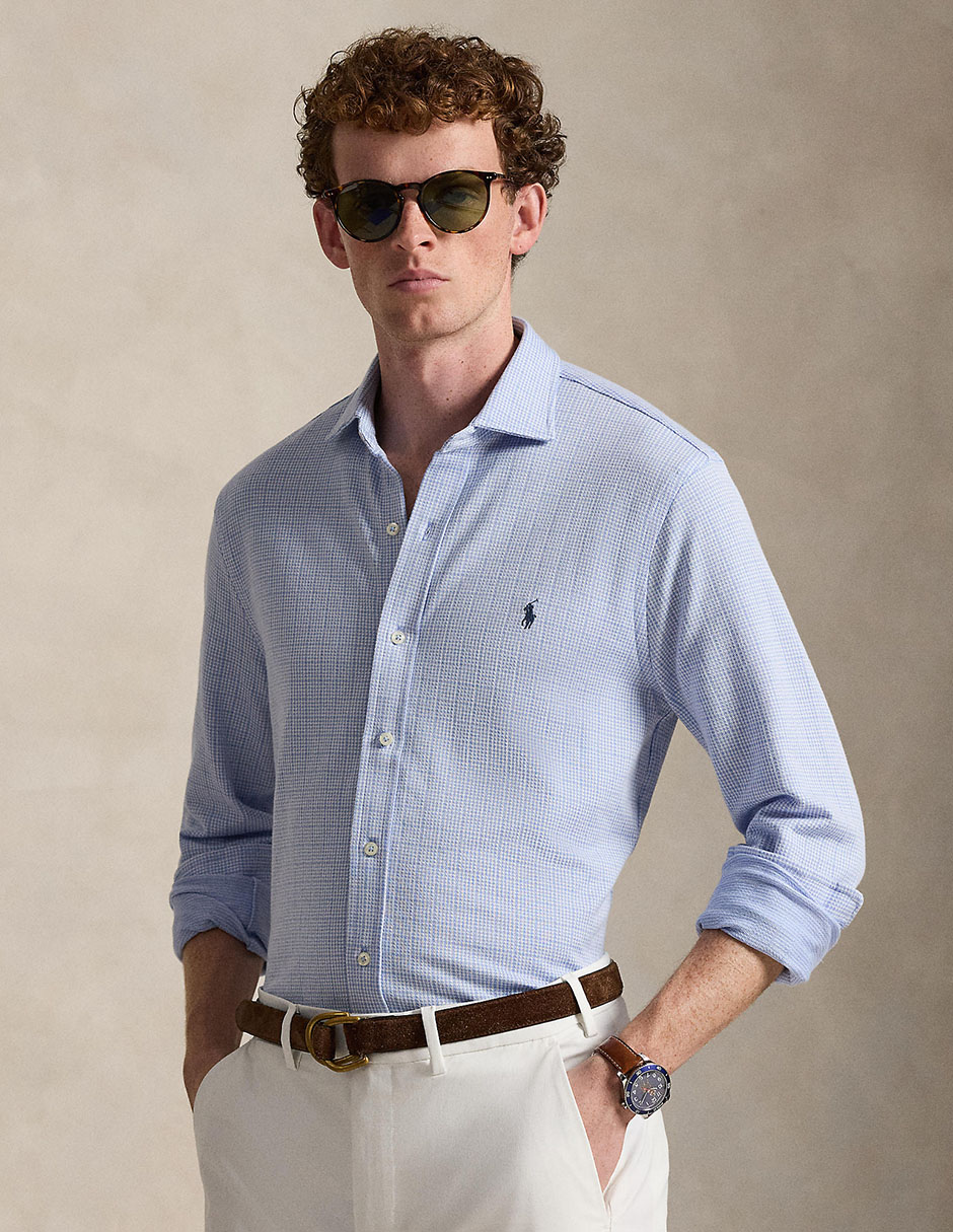 Camisa business casual de algodón manga larga para hombre Camisa business casual de algodón manga larga para hombre