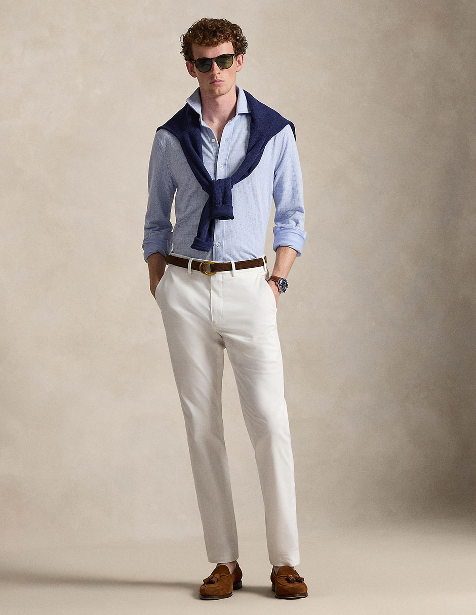 Camisa business casual de algodón manga larga para hombre