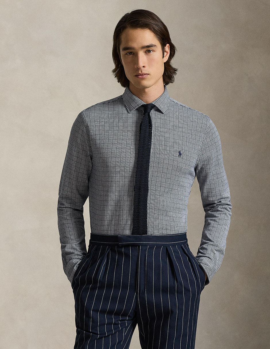Camisa business casual de algodón manga larga para hombre 1