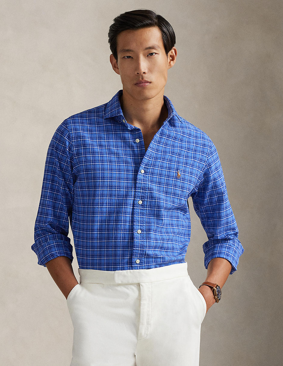 Camisa business casual de algodón manga larga para hombre Camisa business casual de algodón manga larga para hombre