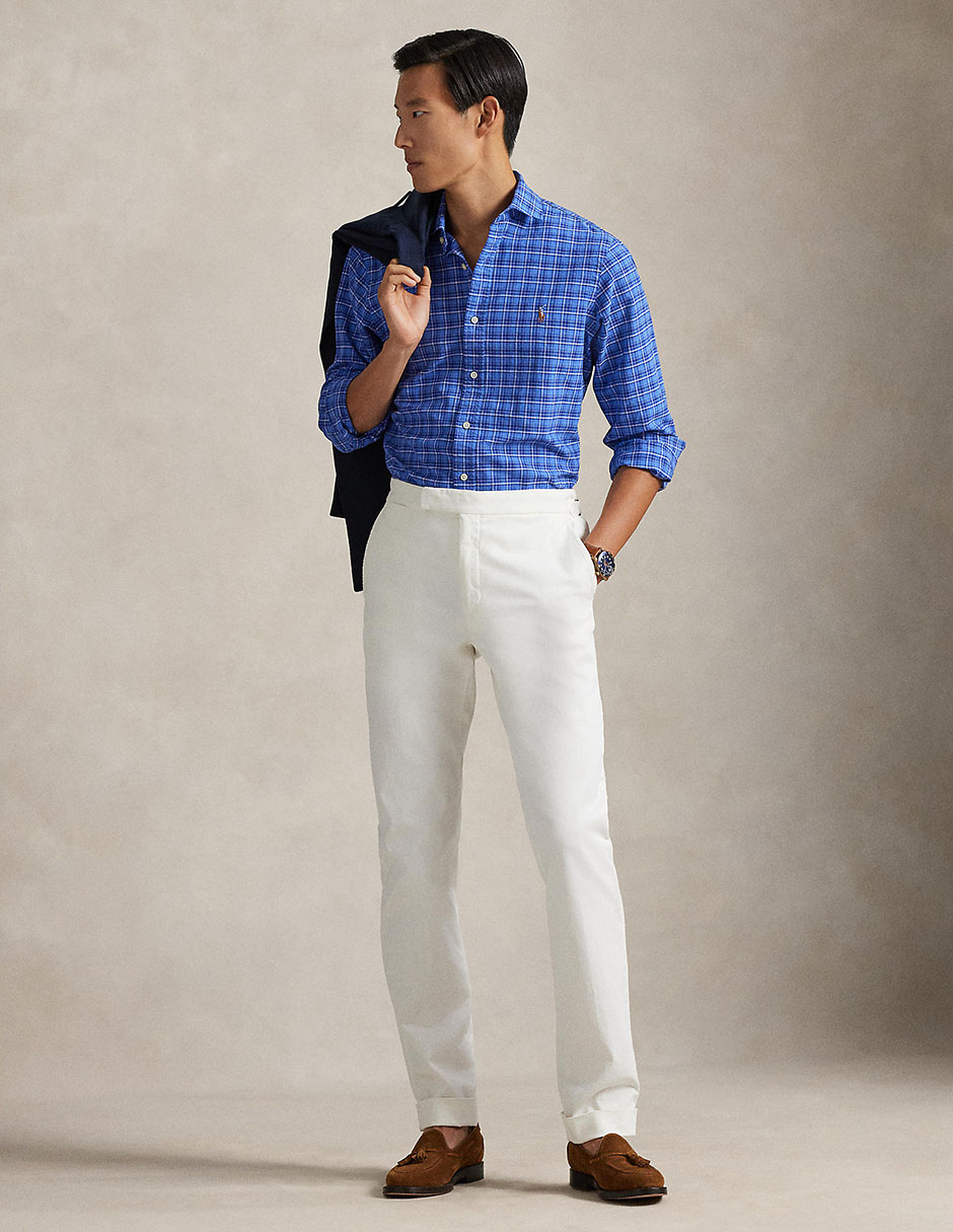 Camisa business casual de algodón manga larga para hombre