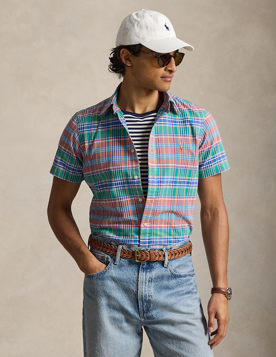 Camisa casual de algodón manga corta para hombre 1