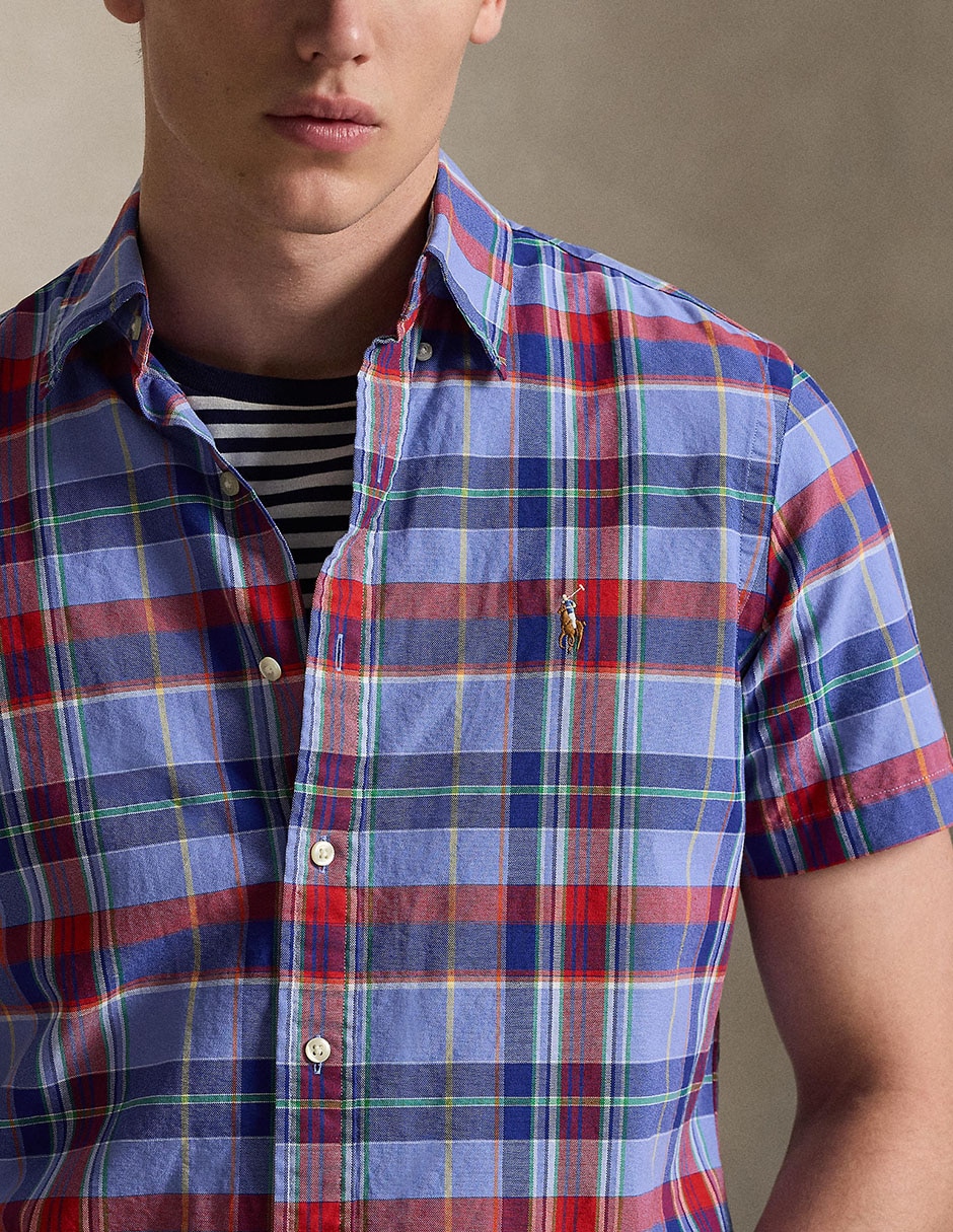 Camisa casual Polo Rl de algodón manga corta para hombre 4