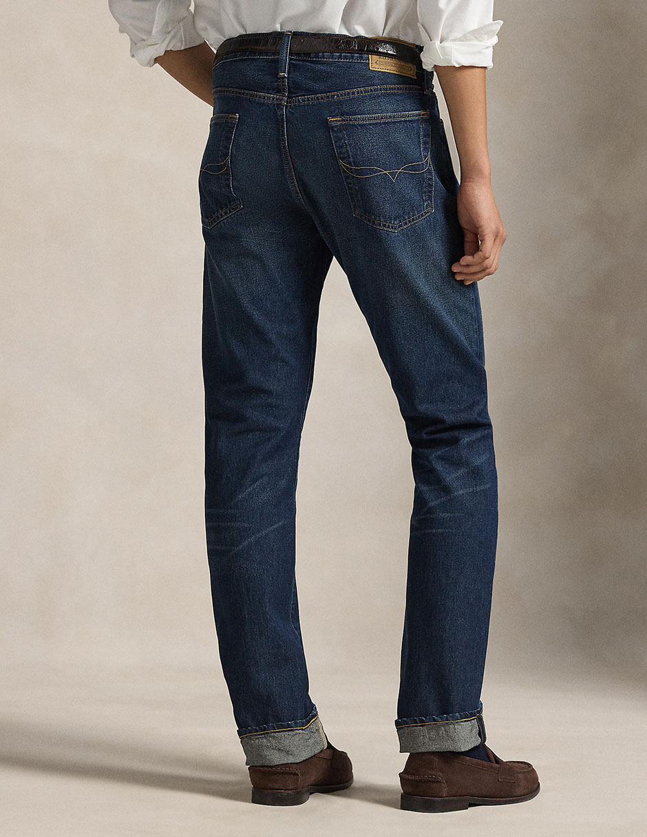 Jeans business casual slim de algodón para hombre 5