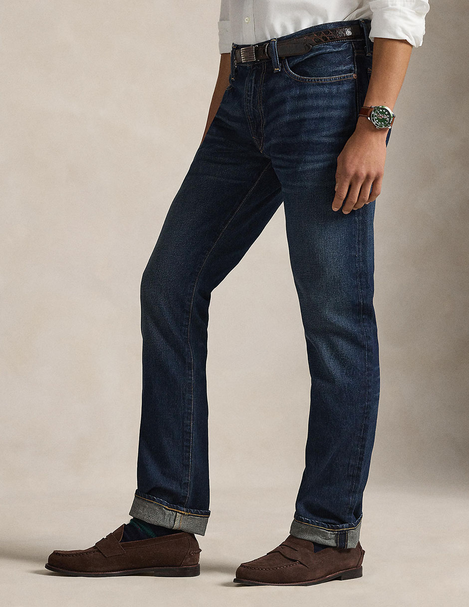 Jeans business casual slim de algodón para hombre 4