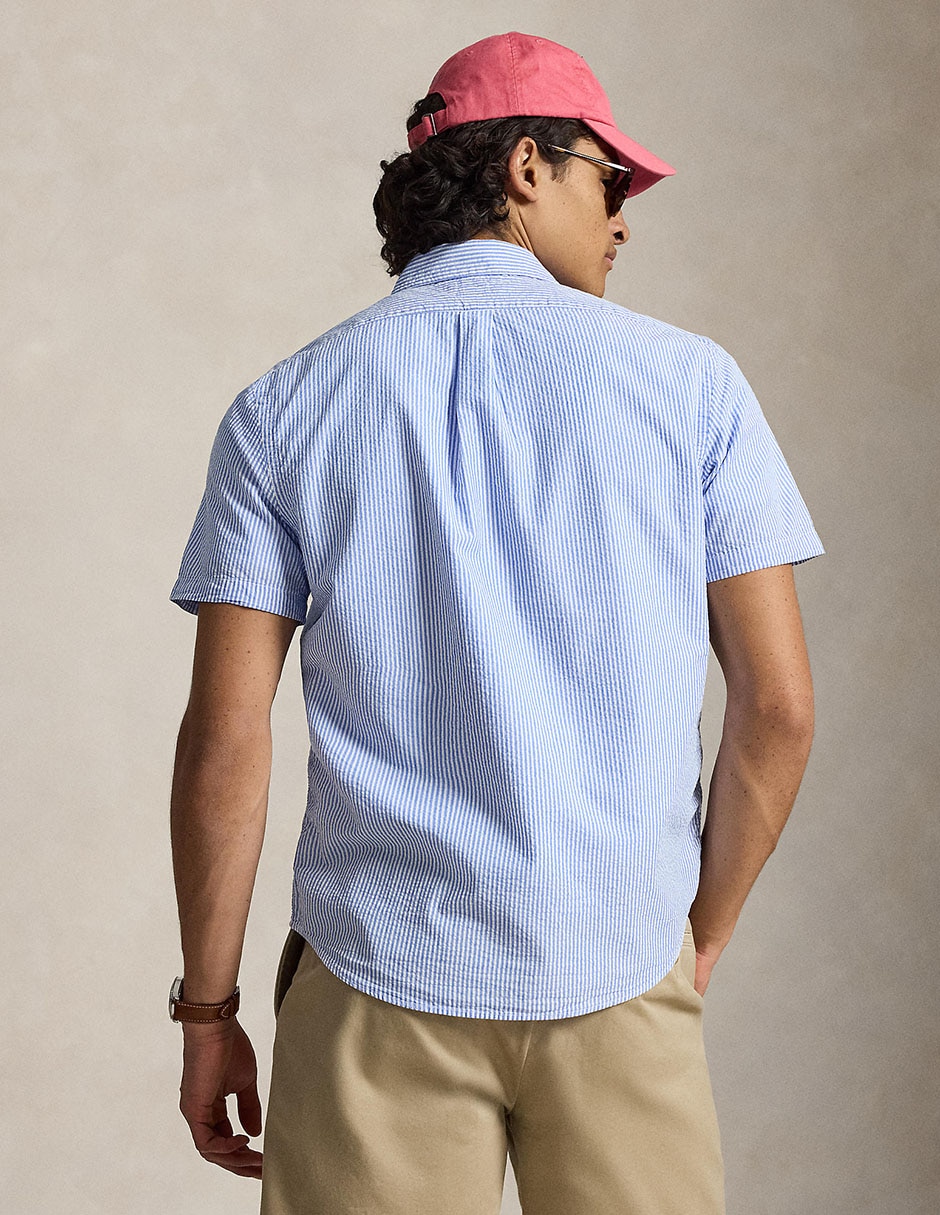 Sobrecamisa casual de algodón manga corta para hombre 2