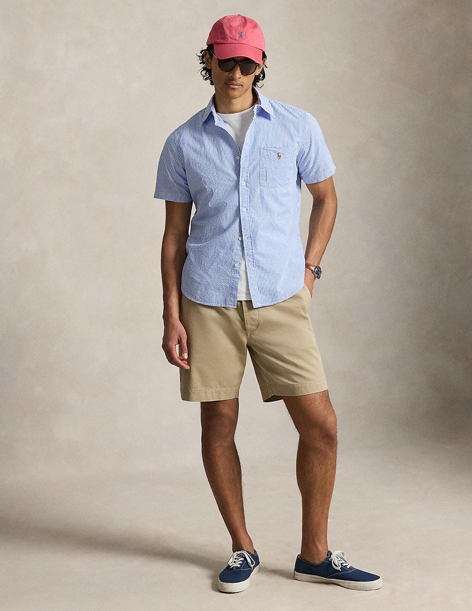 Sobrecamisa casual de algodón manga corta para hombre 3