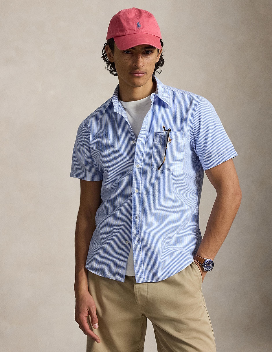 Sobrecamisa casual de algodón manga corta para hombre Sobrecamisa casual de algodón manga corta para hombre