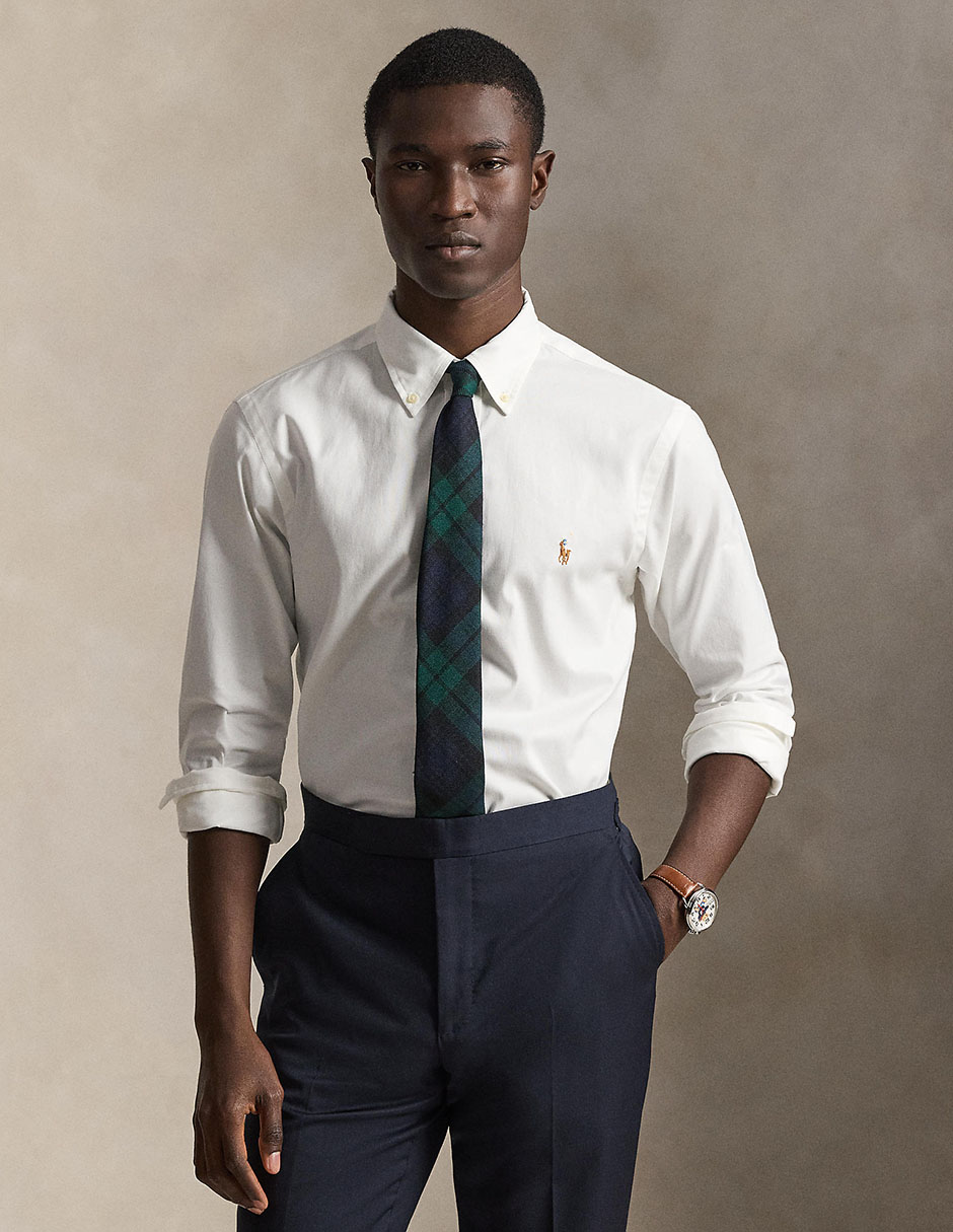 Camisa business casual Polo Rl de algodón manga larga para hombre Camisa business casual Polo Rl de algodón manga larga para hombre