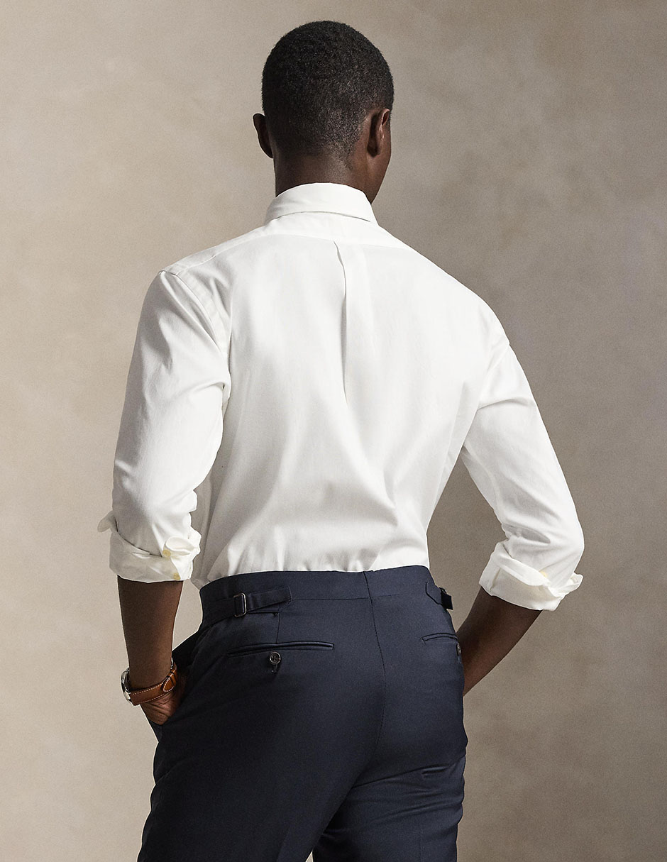 Camisa business casual Polo Rl de algodón manga larga para hombre 2