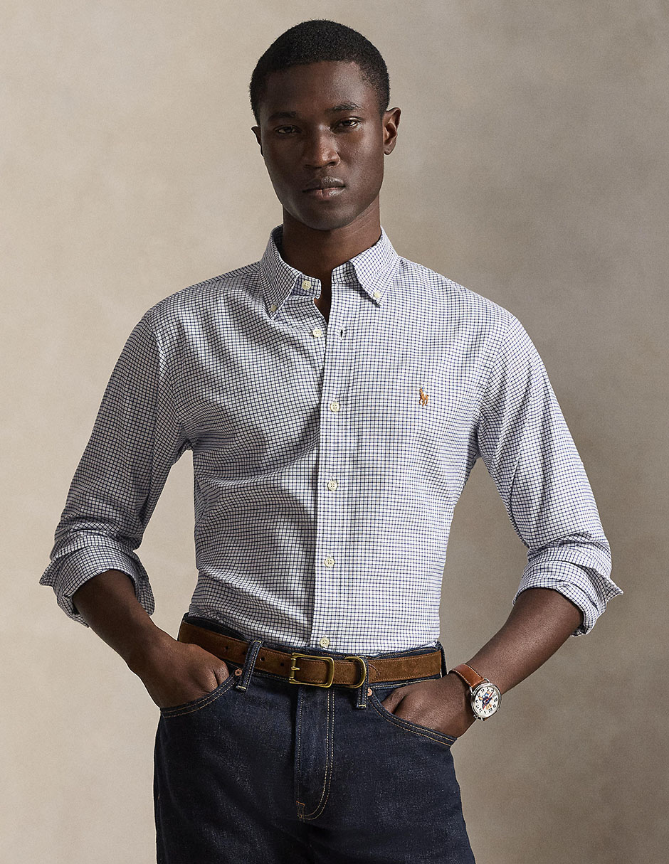 Camisa business casual de algodón manga larga para hombre 1