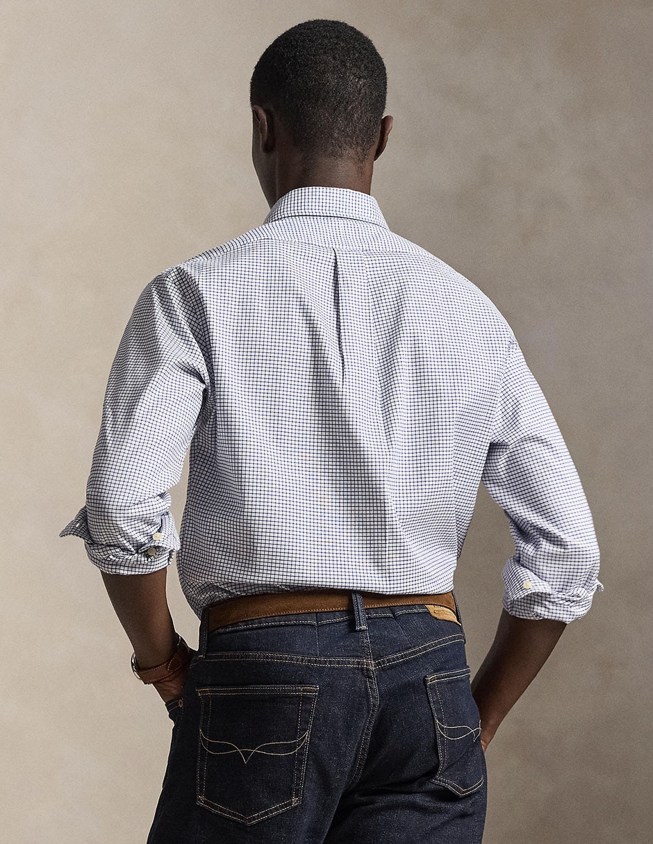 Camisa business casual de algodón manga larga para hombre 6