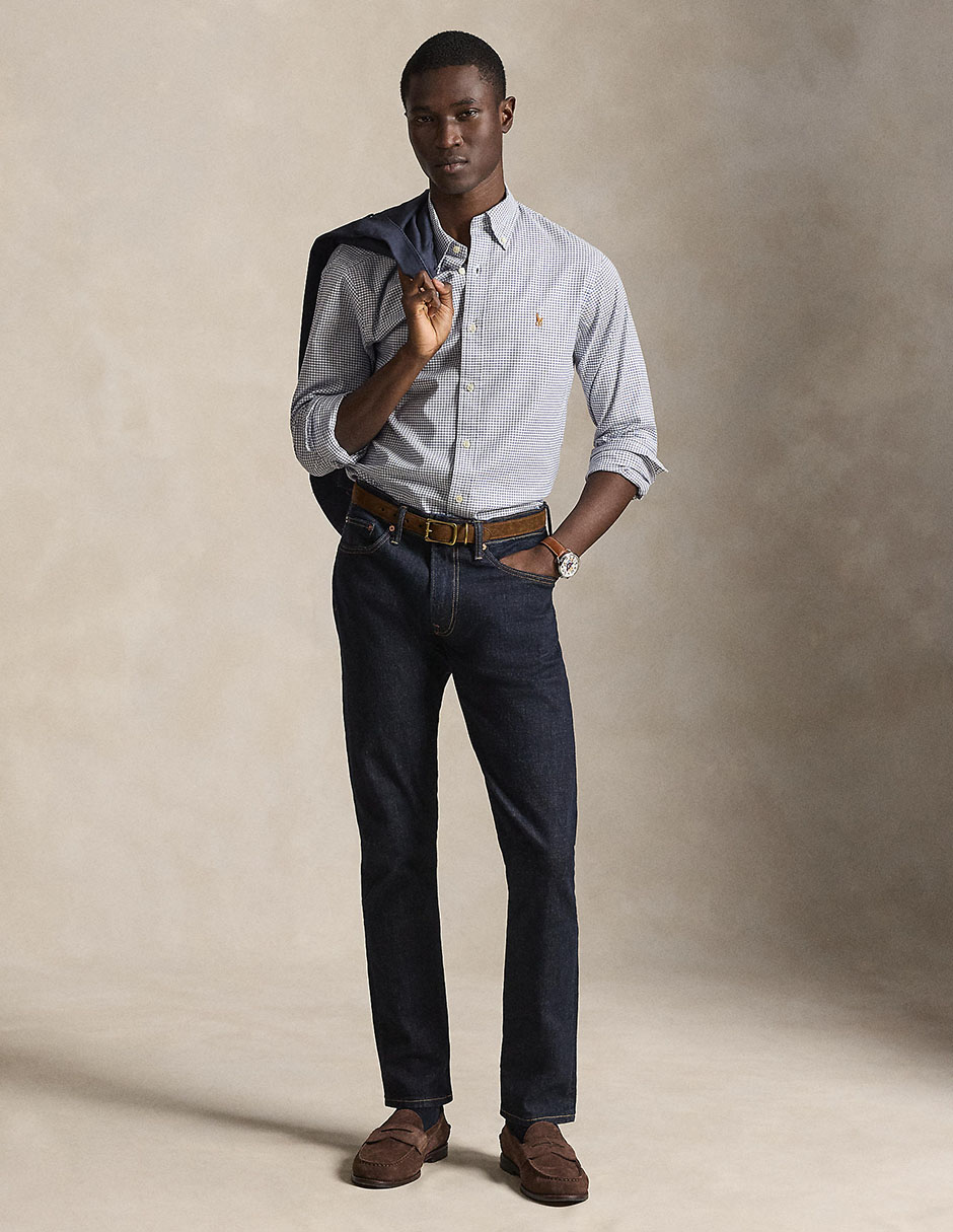 Camisa business casual de algodón manga larga para hombre 7