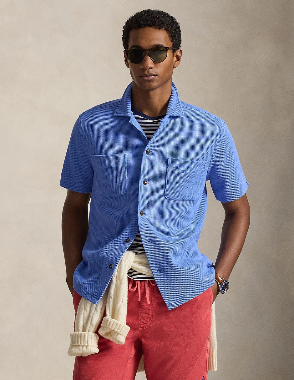 Camisa casual Polo Rl de algodón manga corta para hombre