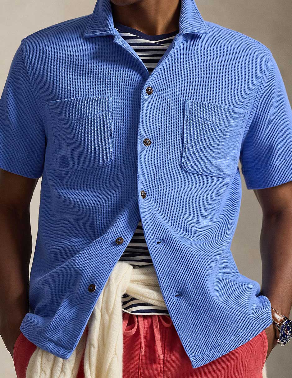 Camisa casual Polo Rl de algodón manga corta para hombre