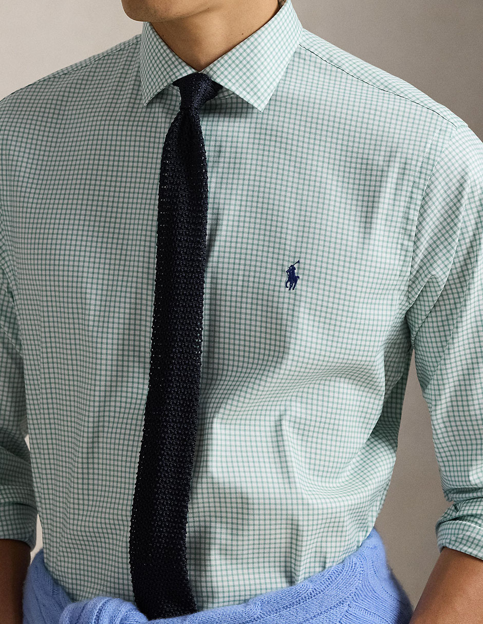 Camisa casual Polo RL de algodón manga larga para hombre 4