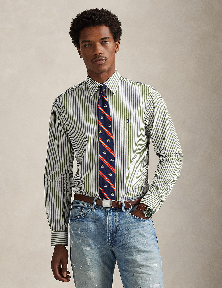 Camisa business casual Polo Rl de algodón manga larga para hombre Camisa business casual Polo Rl de algodón manga larga para hombre