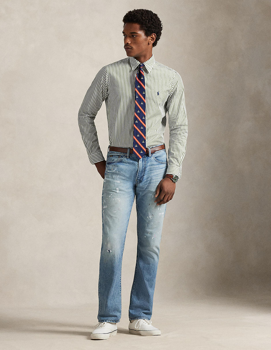 Camisa business casual Polo Rl de algodón manga larga para hombre 3