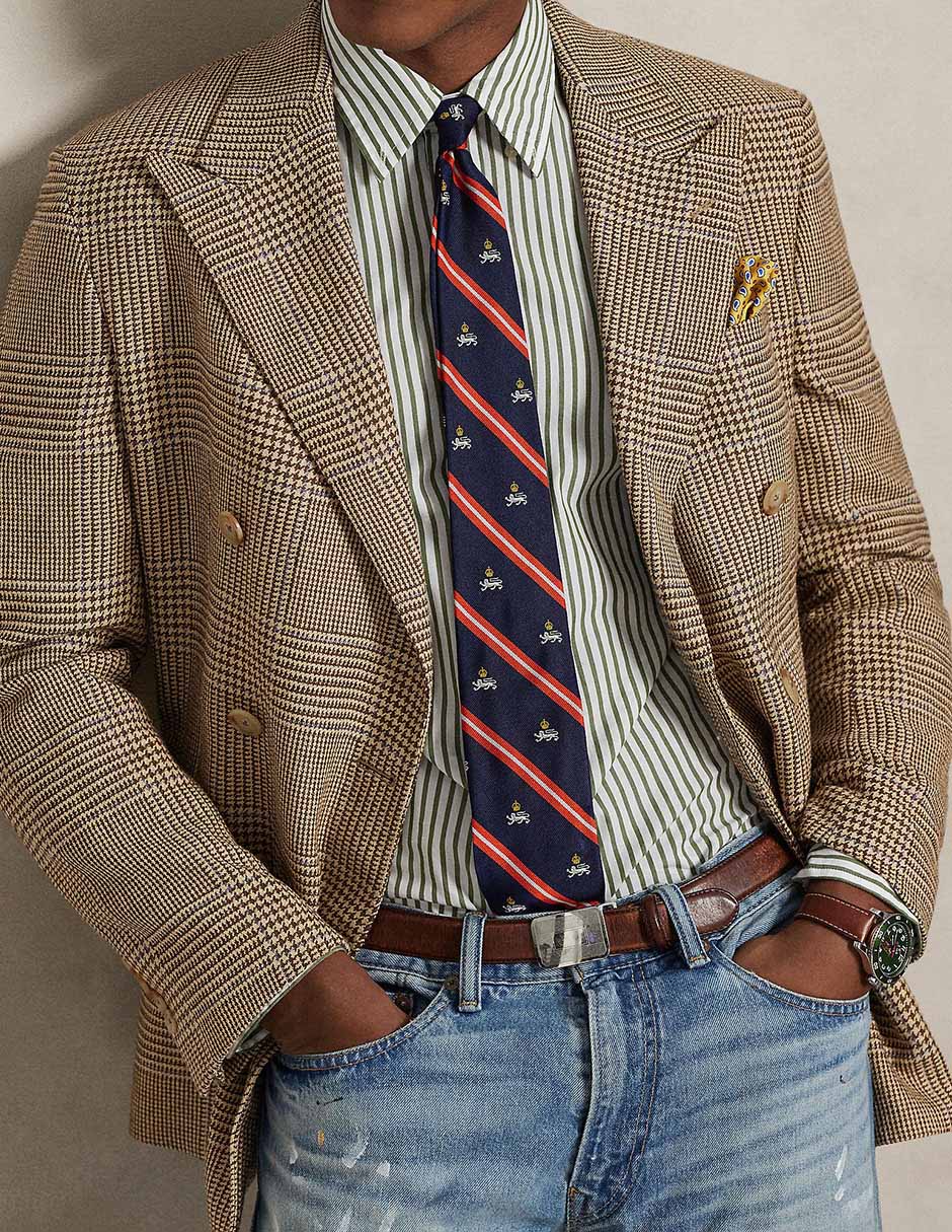 Camisa business casual Polo Rl de algodón manga larga para hombre 4